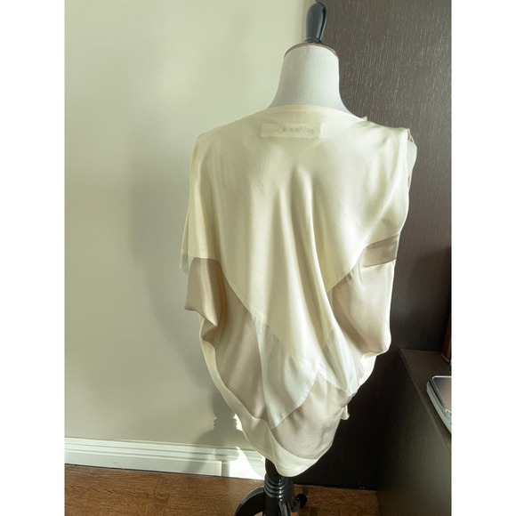 NWOT YIGAL AZROUEL Cream and Beige Silk Tunic SZ 2 (M) - Picture 4 of 5